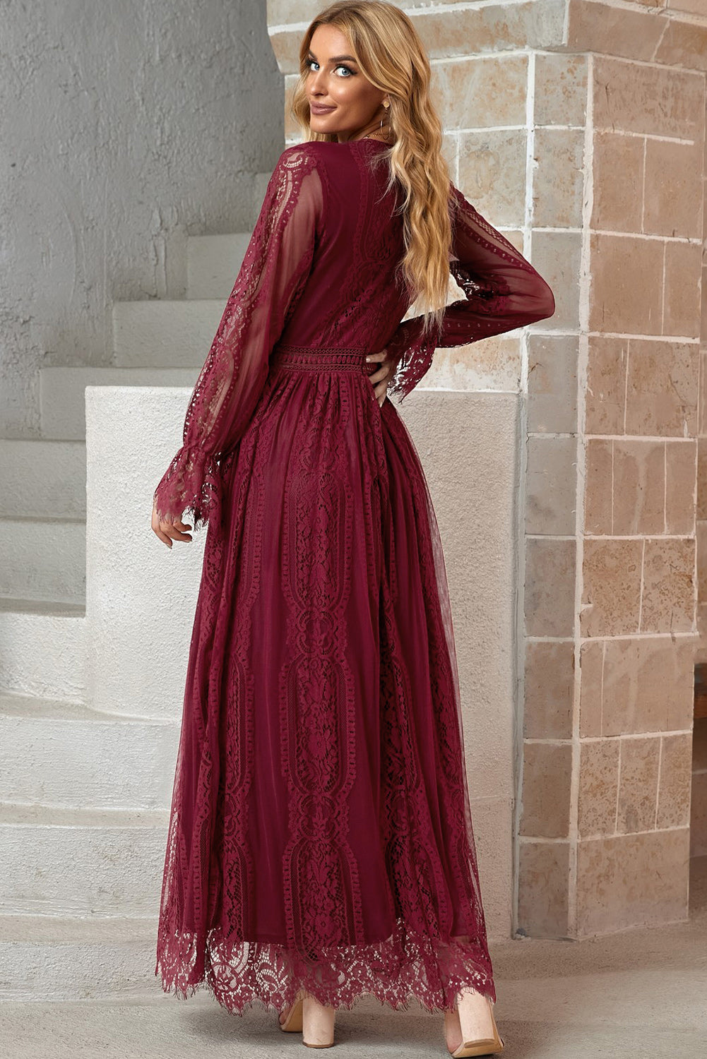 The Long Sleeved Lace Maxi