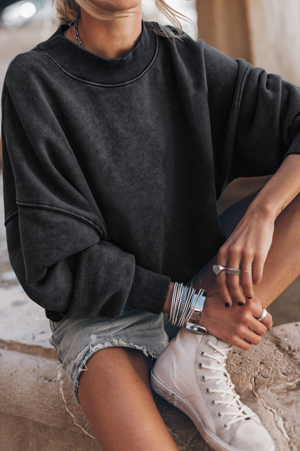 The Round Neck Dropped Shoulder Sweatshirt