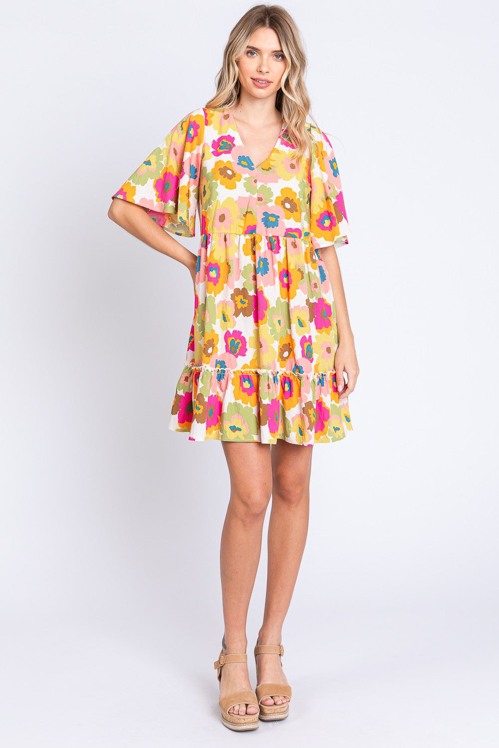 The Retro Ruffle Hem Mini Dress