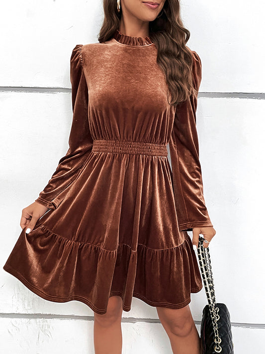 The Burnt Umber Smocked Waist Dress