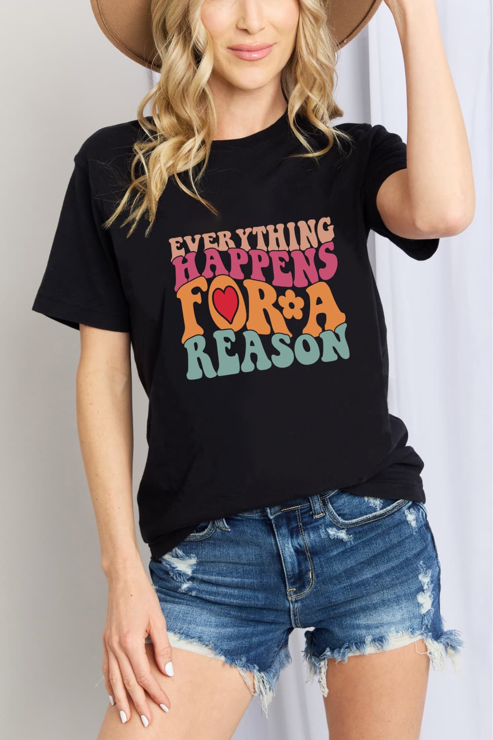 The EVERYTHING HAPPENS FOR A REASON Graphic Cotton T-Shirt