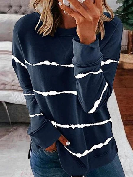 The Striped Round Neck Sweatshirt