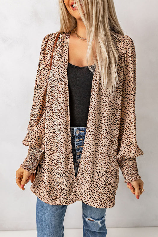 The Leopard Print Balloon Sleeve Cardigan