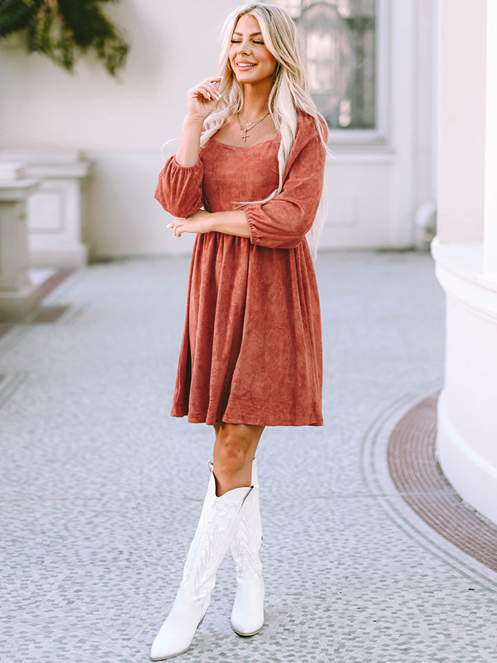 The Ochre Square Neck Mini Dress