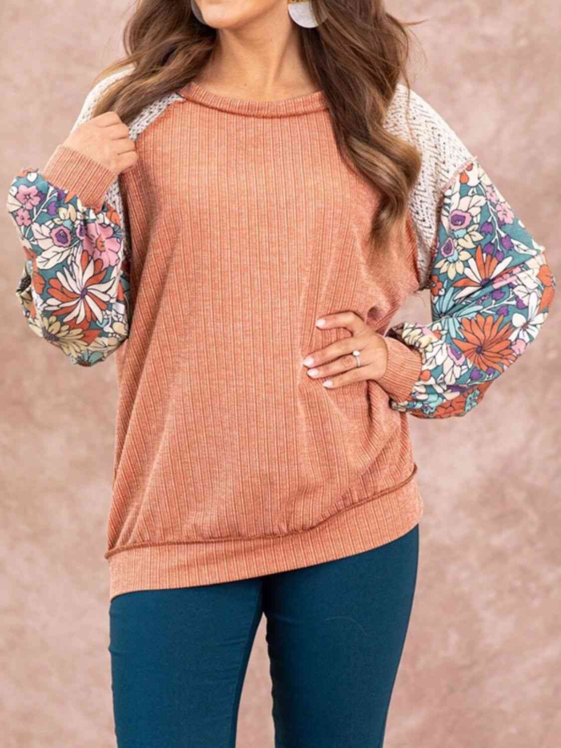 The Coral Exposed Seam Round Neck Blouse