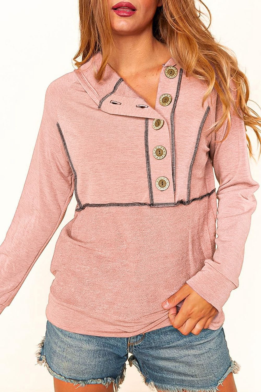 The Buttoned Long Sleeve Hoodie