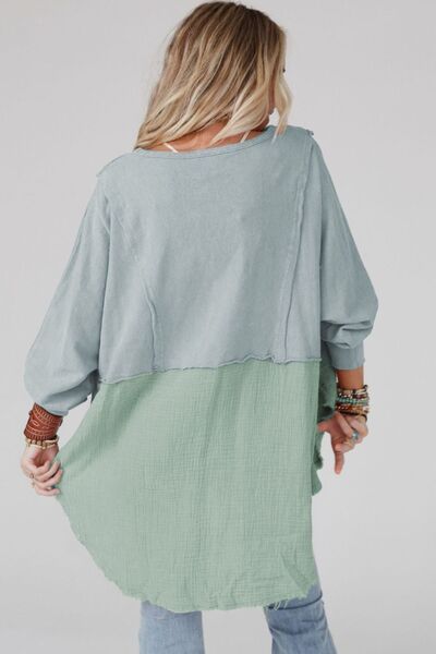 The Contrast Texture Blouse