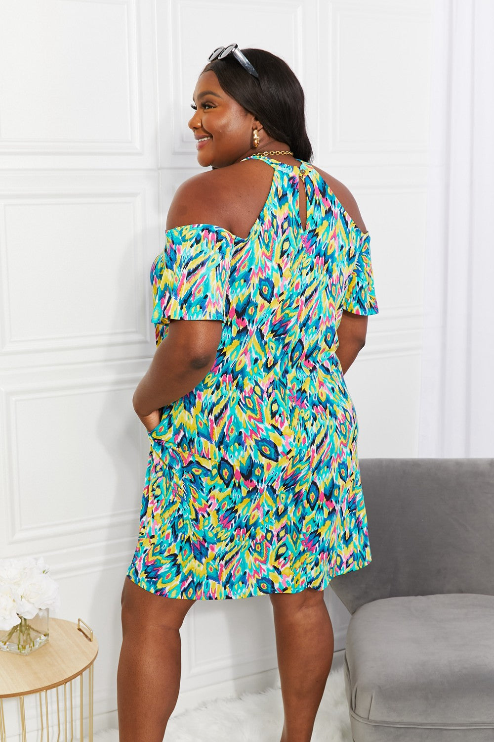 The Perfect Paradise Printed Cold-Shoulder Dress