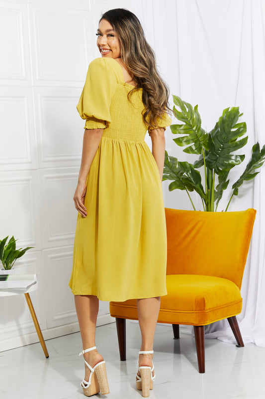 The Love You Forever Square Neck Midi Dress