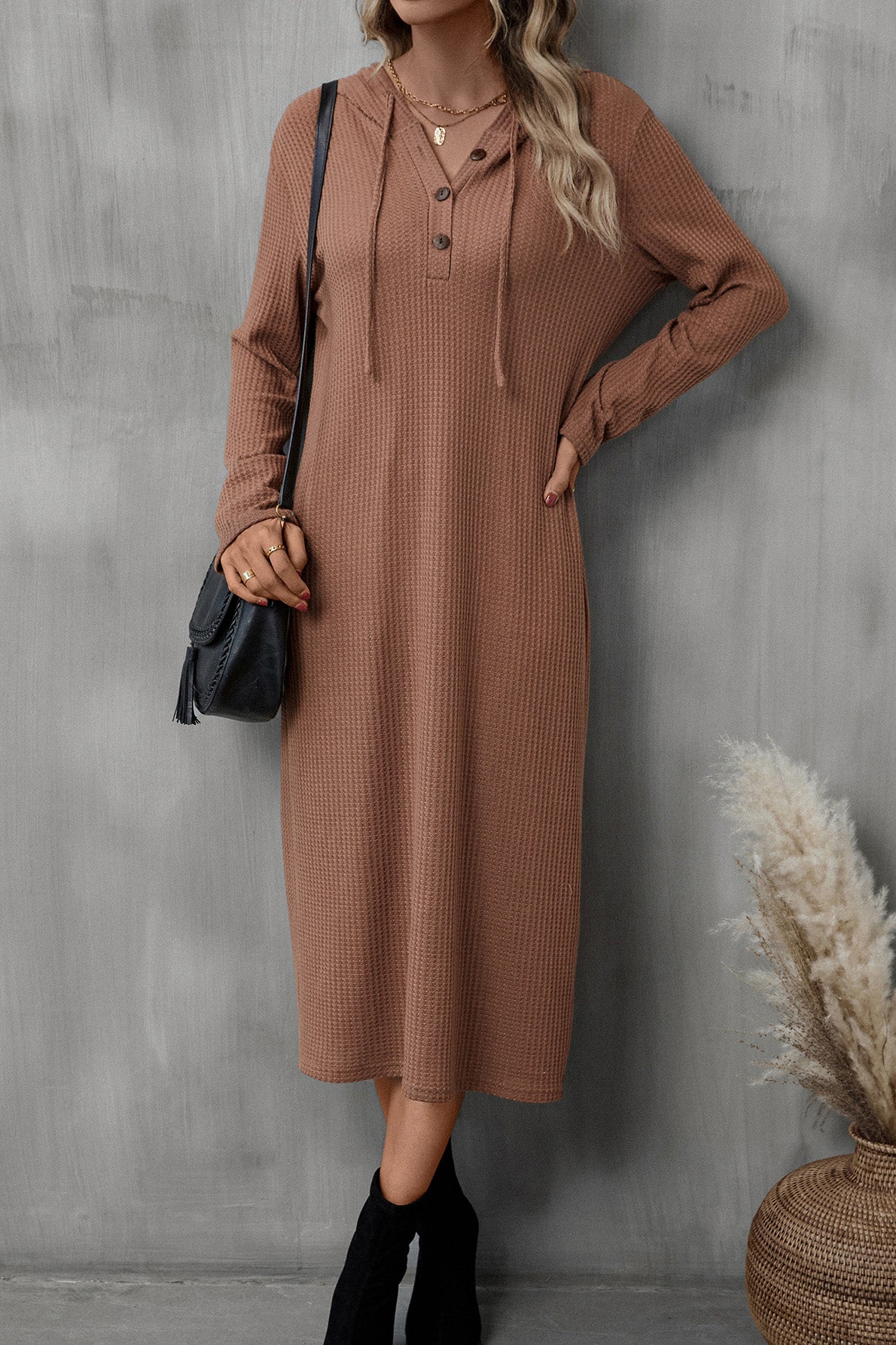 The Hooded Dress in Chocolate