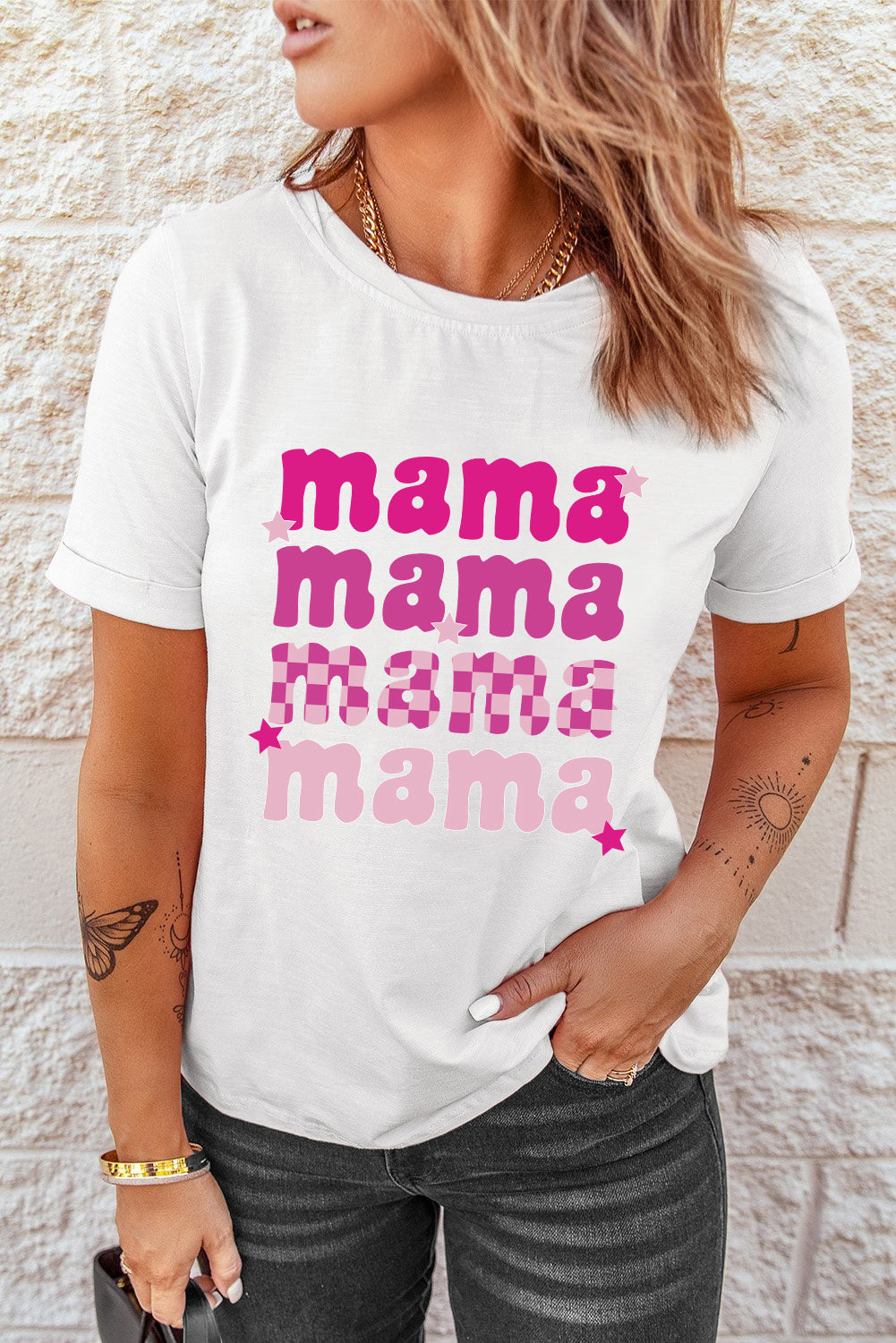 The MAMA Graphic Round Neck T-Shirt