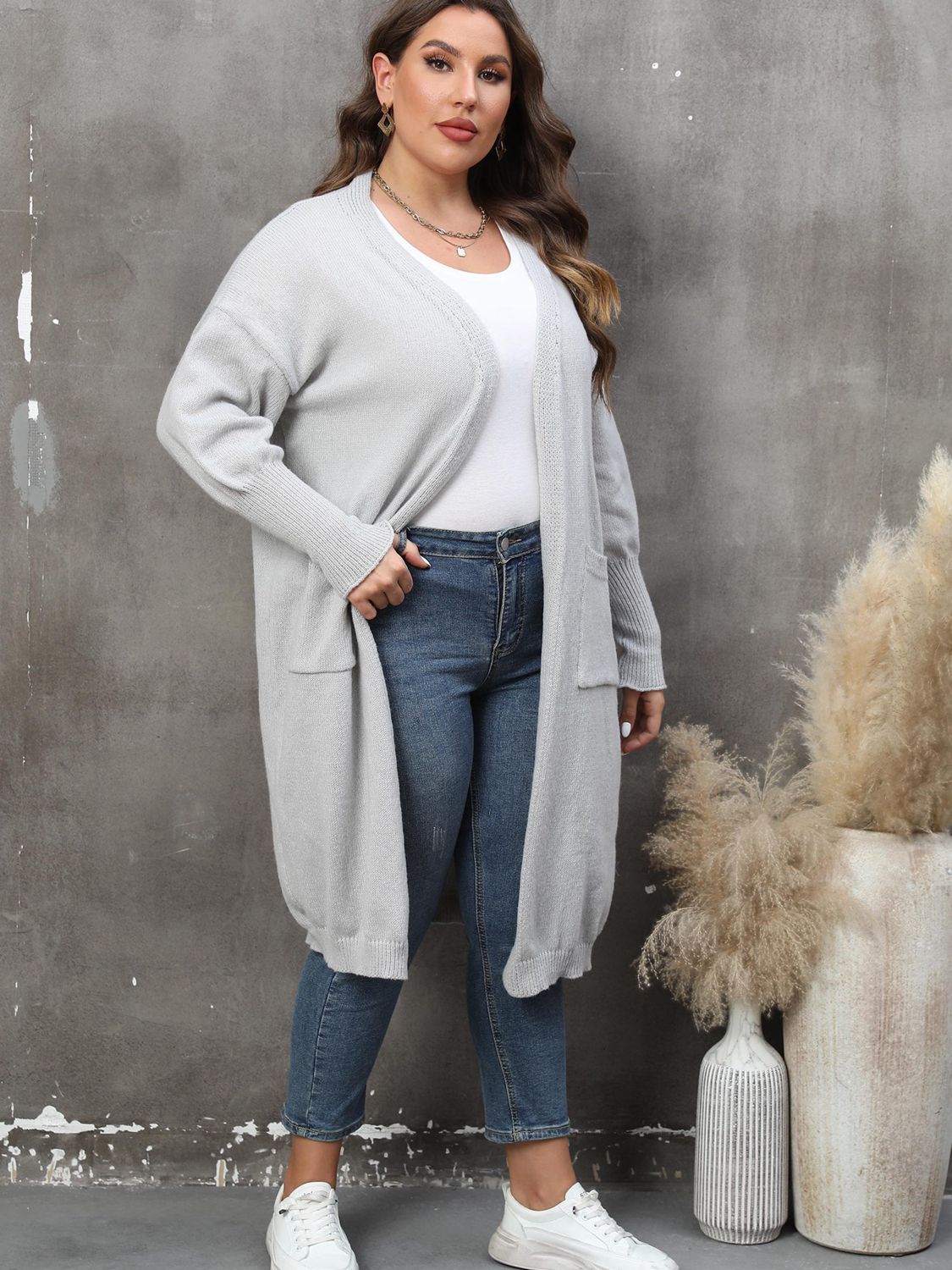 The Perfectly Plus Size Pocketed Cardigan