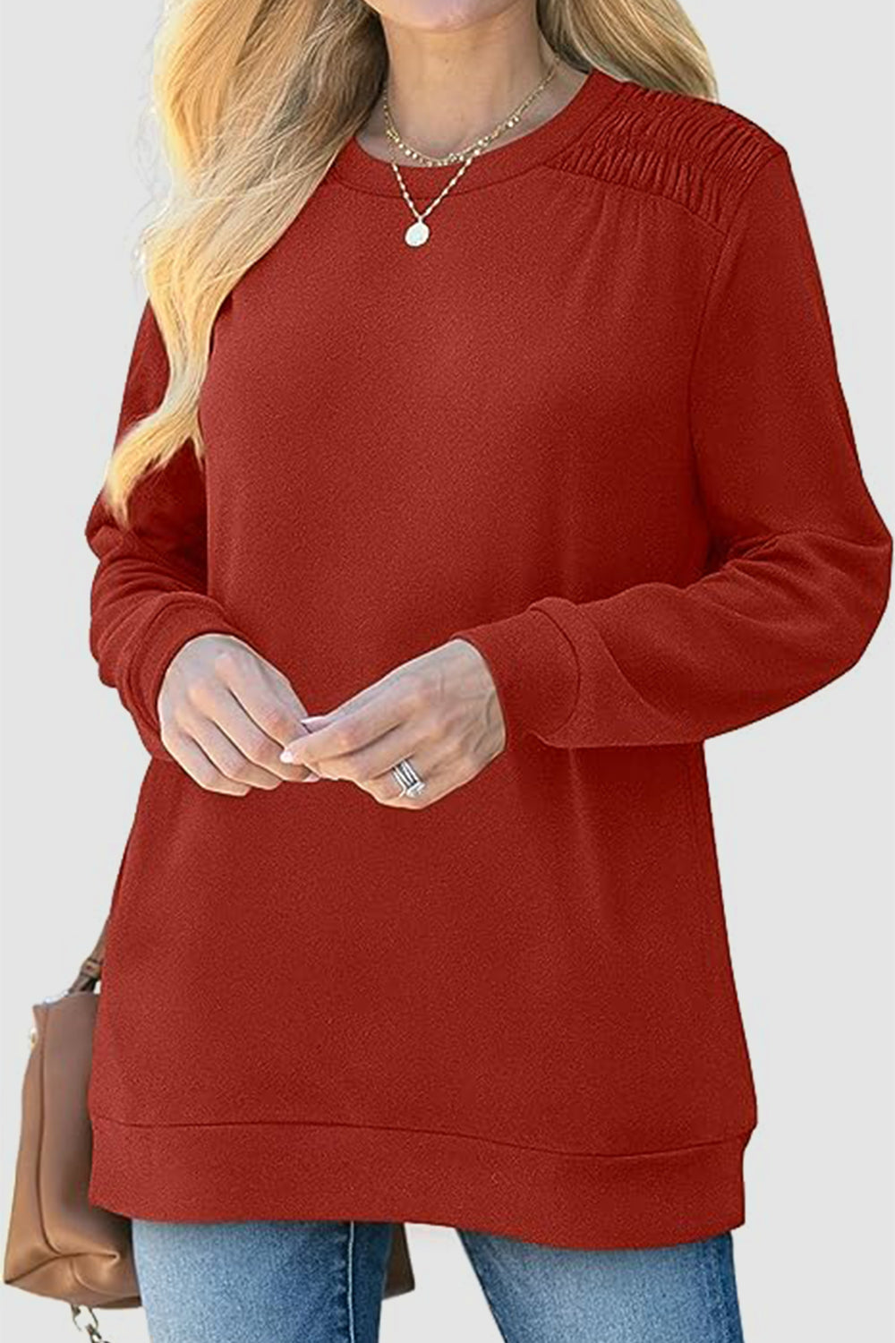 The Ruched Round Neck Sweatshirt