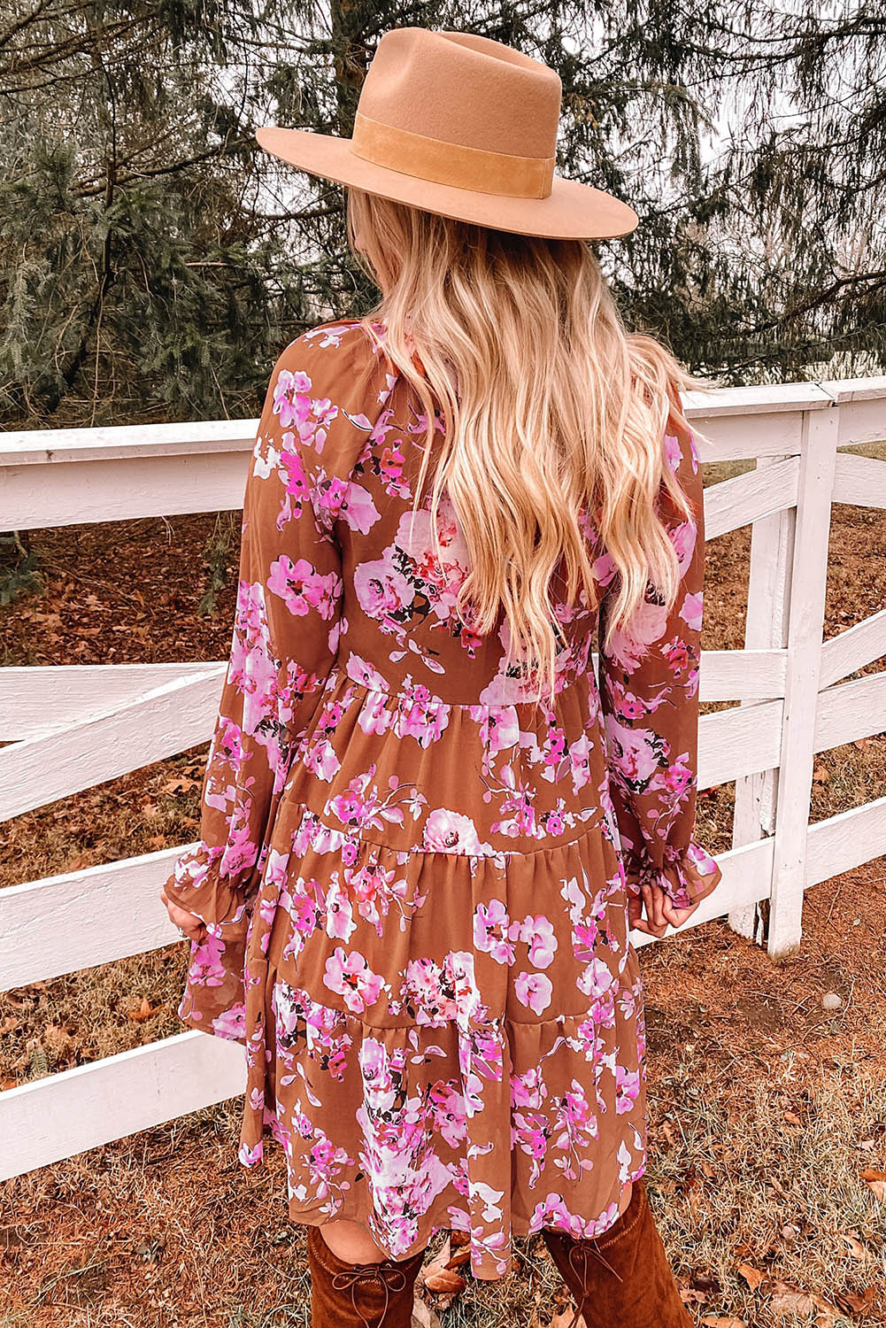 The Fall Floral Tiered Dress