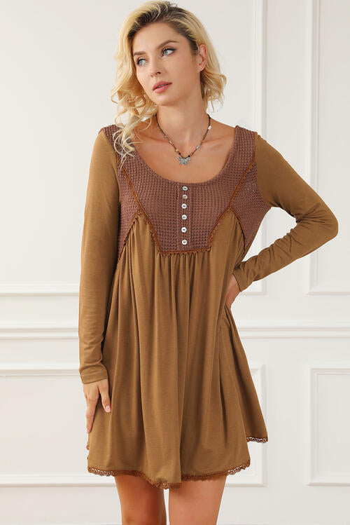 The Lace Detail Dress in Camel