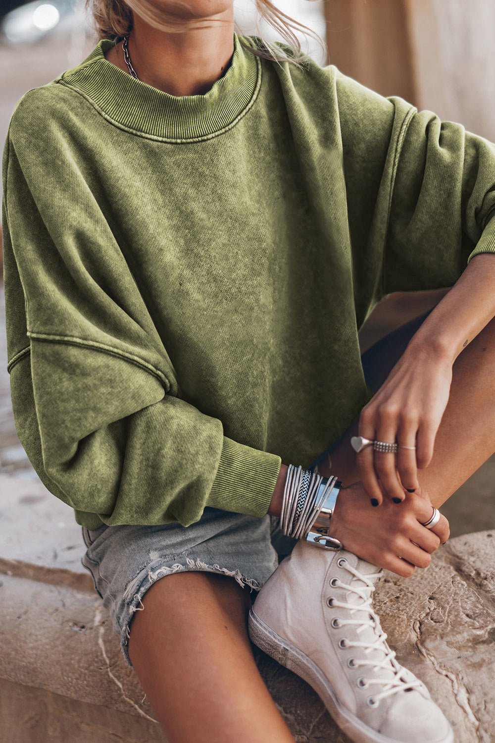 The Round Neck Dropped Shoulder Sweatshirt