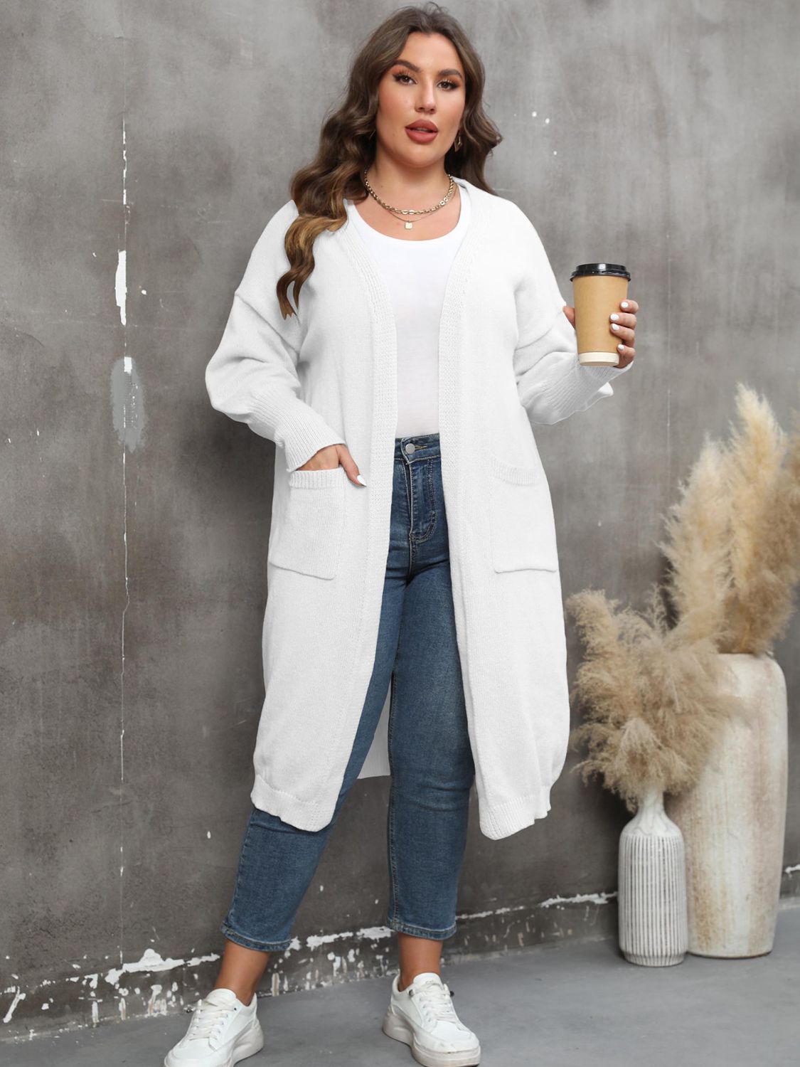 The Perfectly Plus Size Pocketed Cardigan