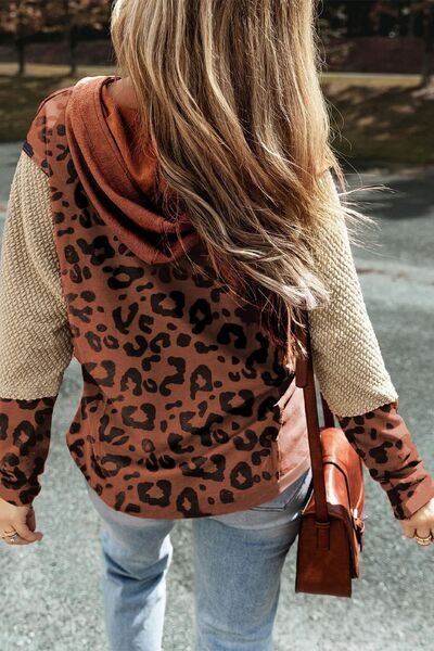 The Leopard Dropped Shoulder Hoodie