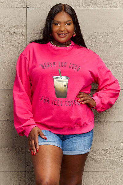 The NEVER TOO COLD FOR ICED COFFEE Round Neck Sweatshirt