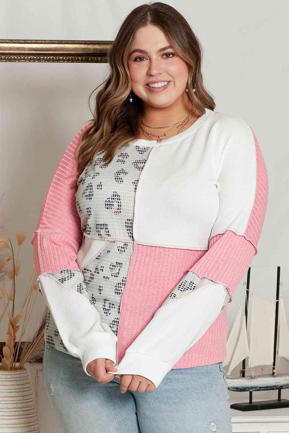 The Perfectly Plus Size Out Seamed Splicing Sweatshirt