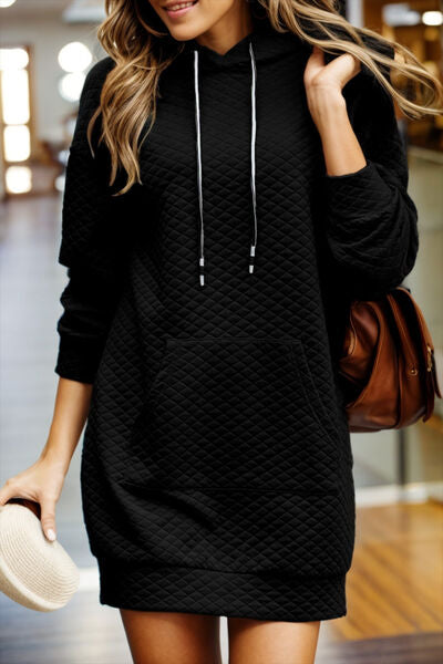 The Drawstring Hooded Long Sleeve Mini Dress