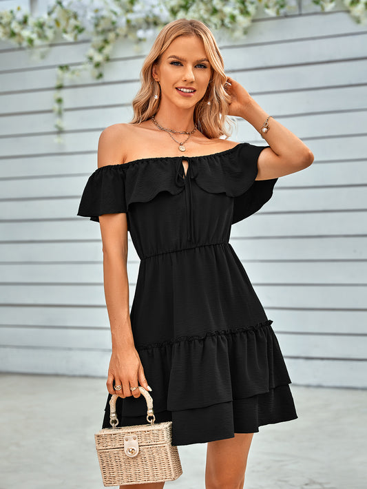 The Ruffled Off-Shoulder LBD