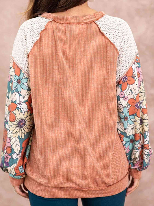 The Coral Exposed Seam Round Neck Blouse