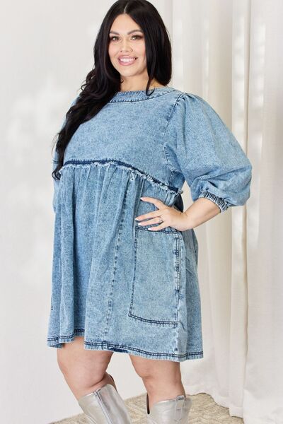 The Oversized Denim Babydoll Dress