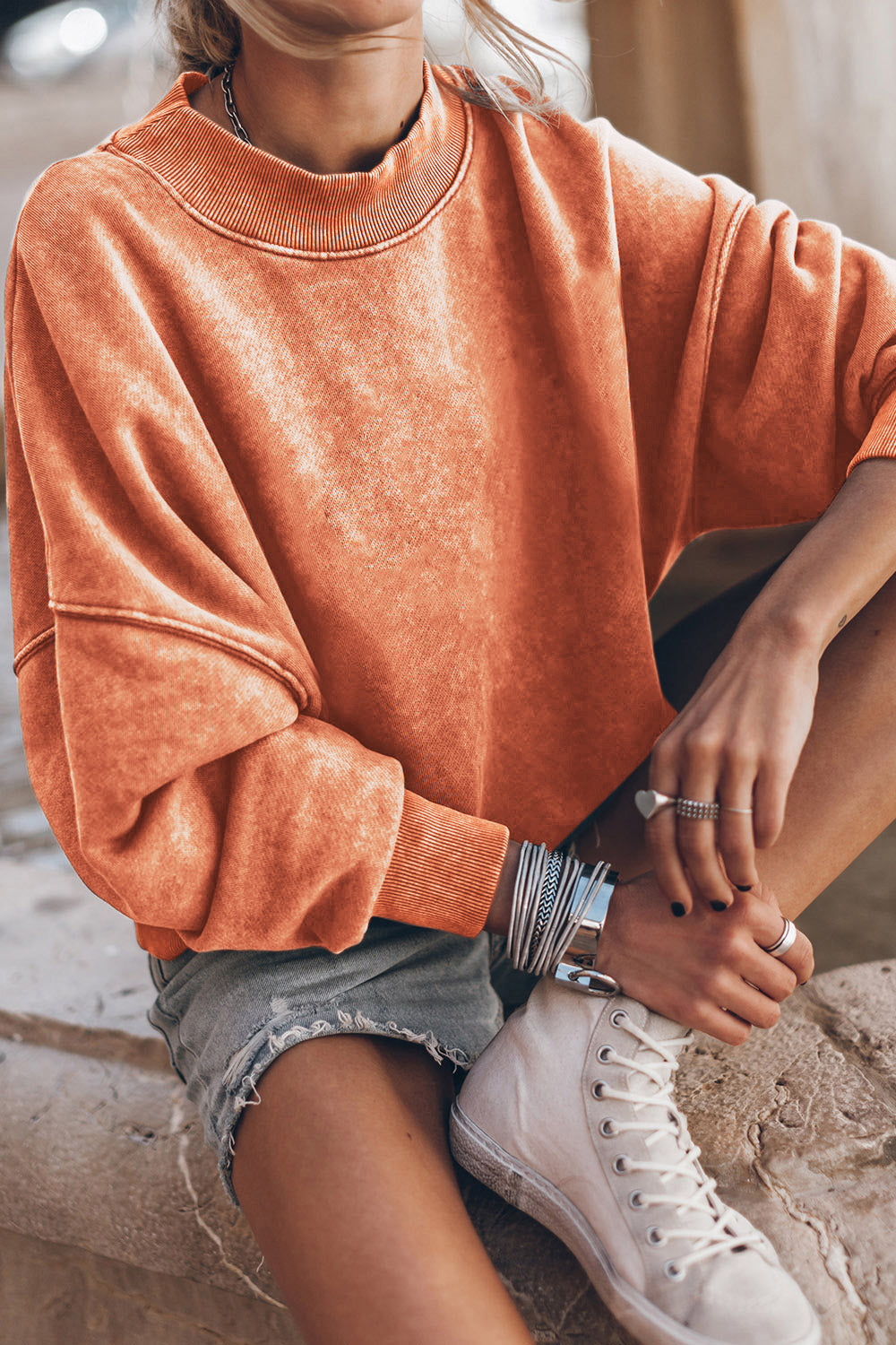 The Round Neck Dropped Shoulder Sweatshirt