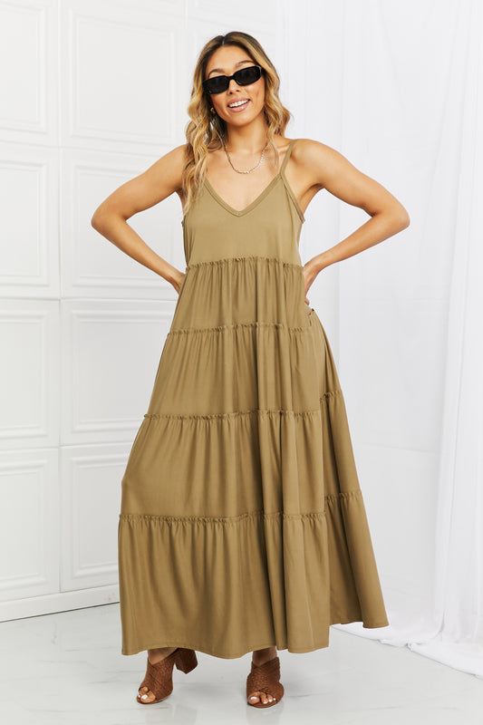 The Khaki Tiered Maxi with Pockets