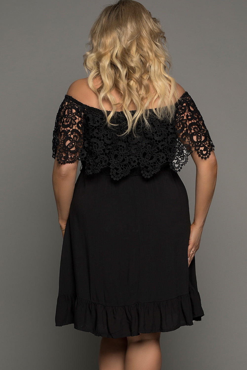 The Black Lace Off-Shoulder Dress