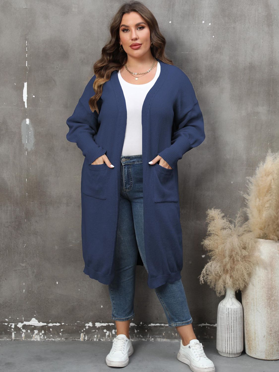 The Perfectly Plus Size Pocketed Cardigan