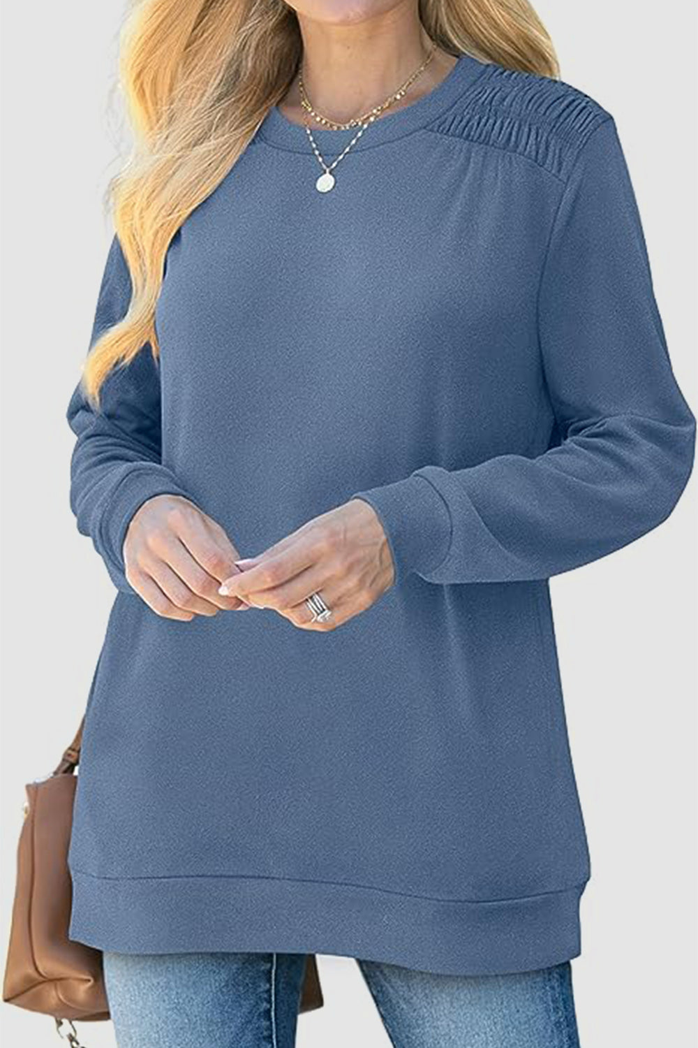 The Ruched Round Neck Sweatshirt