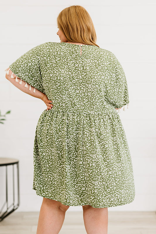 The Perfectly Plus Size Leopard Print Tassel Trim Dress