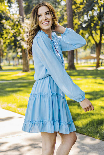 The Tie Neck Balloon Sleeve Dress