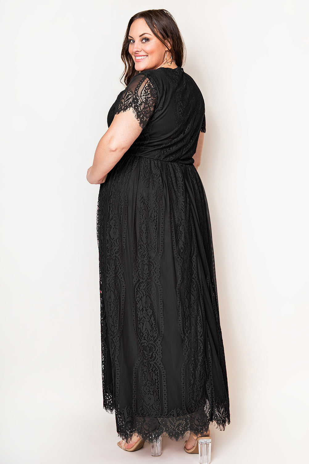 The Intricate Black Lace Maxi Dress