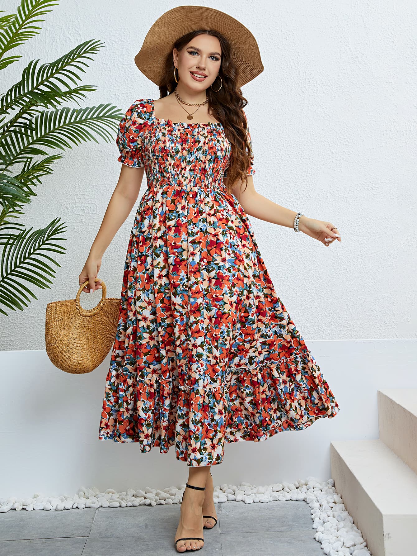 The Perfectly Plus Size Fun in Floral Dress