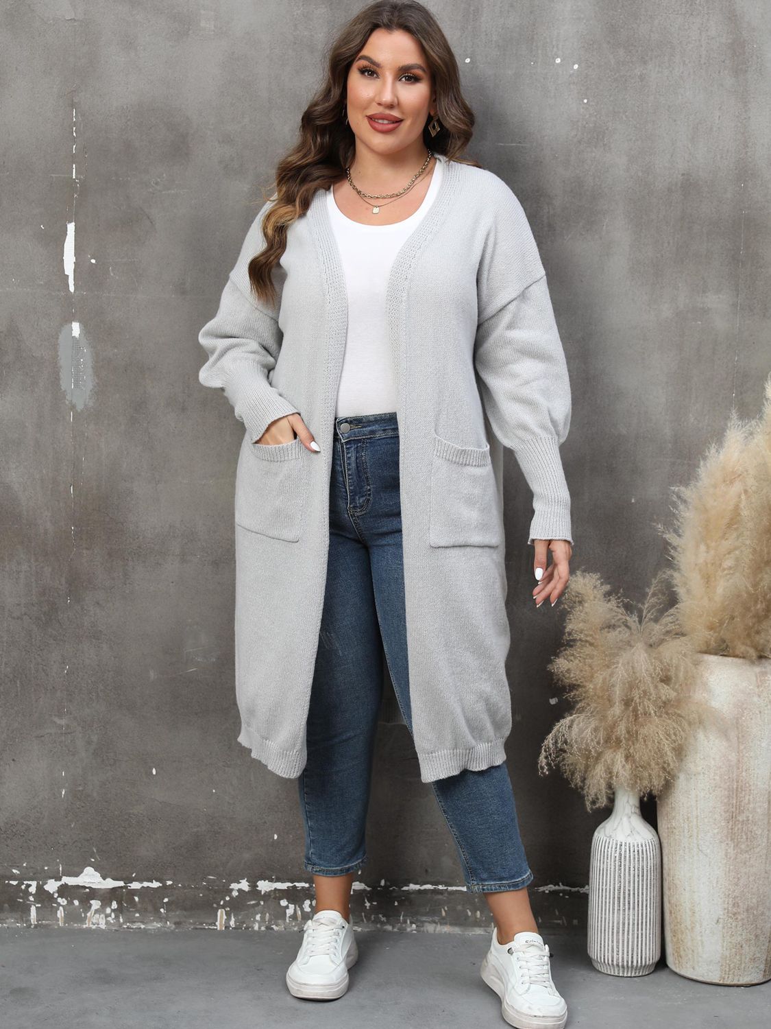 The Perfectly Plus Size Pocketed Cardigan