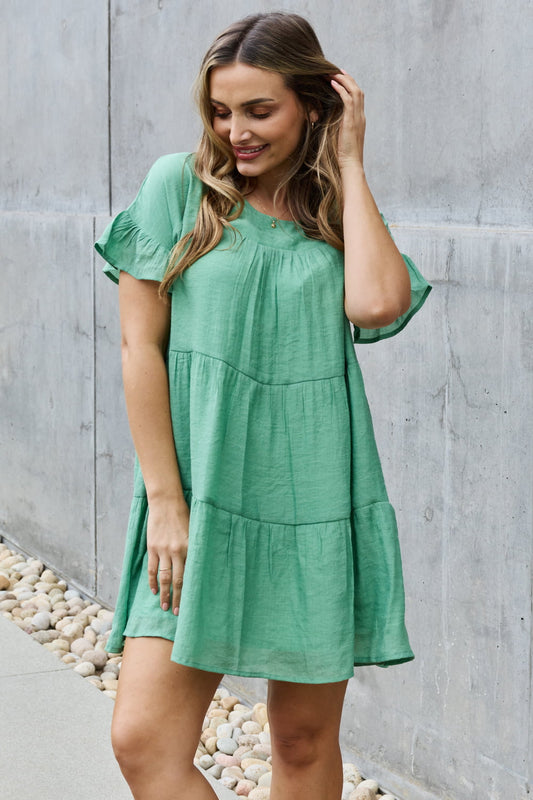 The Textured Woven Babydoll Dress