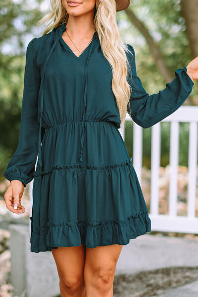 The Tie Neck Balloon Sleeve Dress