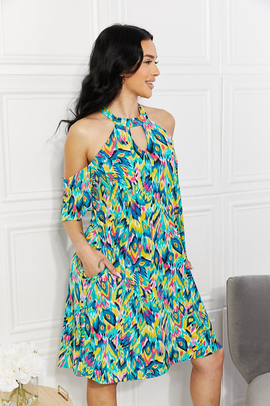 The Perfect Paradise Printed Cold-Shoulder Dress