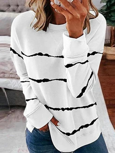 The Striped Round Neck Sweatshirt