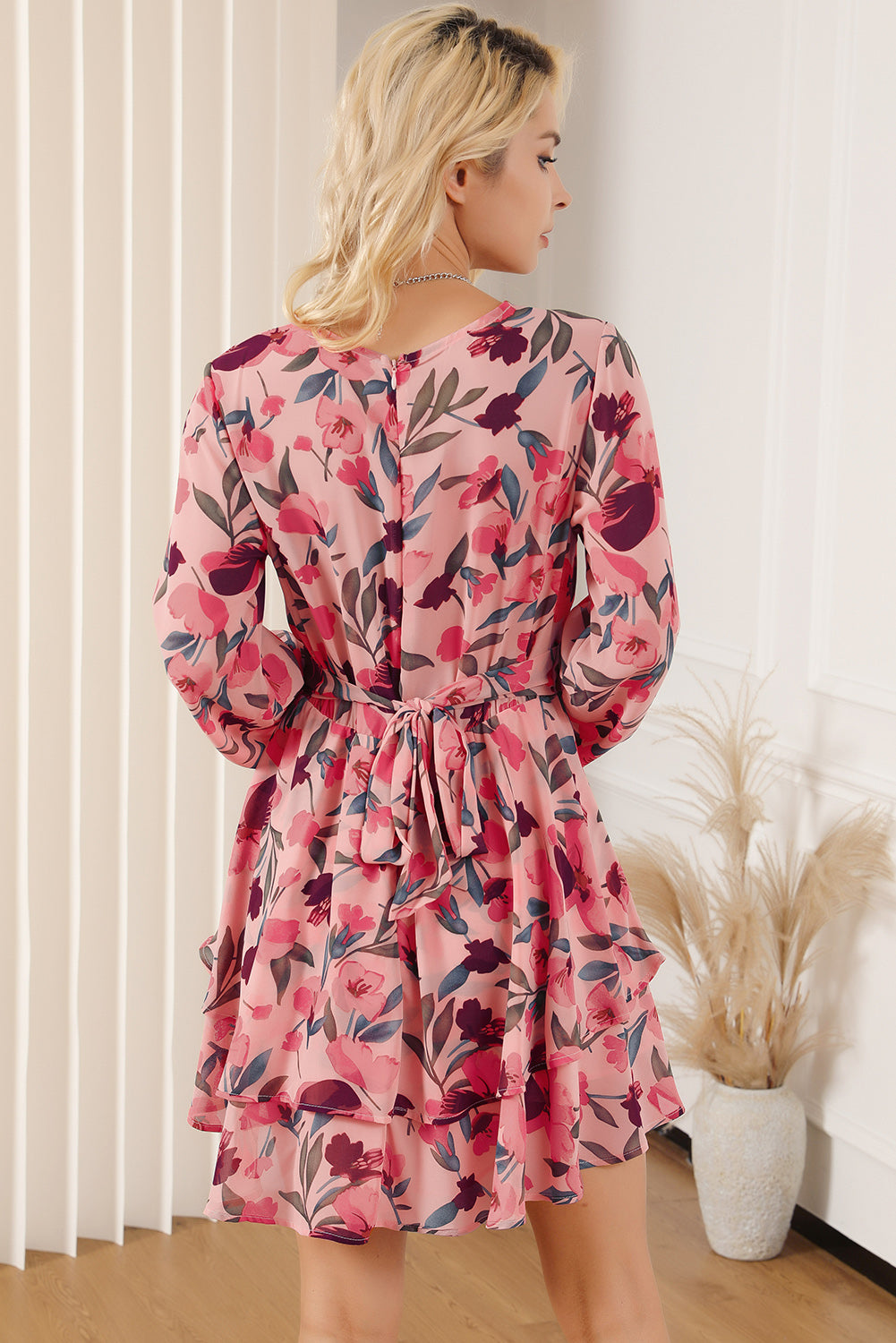 The Sweet Surplice Balloon Sleeve Mini Dress