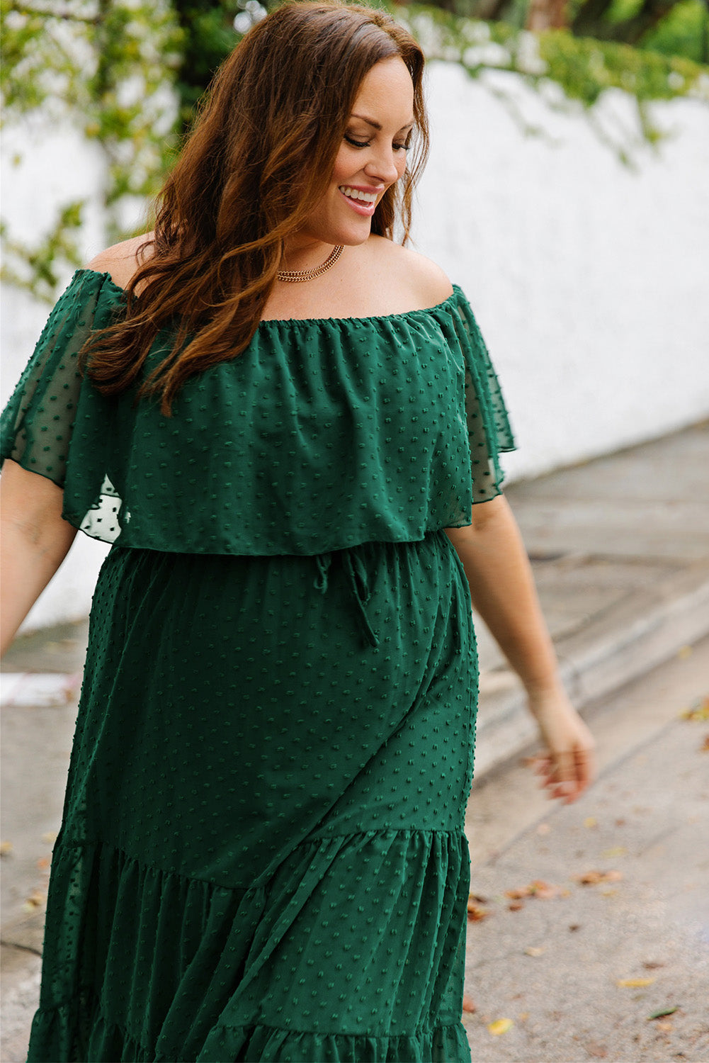 The Swiss Dot Off-Shoulder Tiered Dress